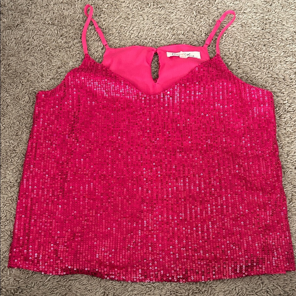 Vine & Love Vibrant Pink Sequin Camisole
